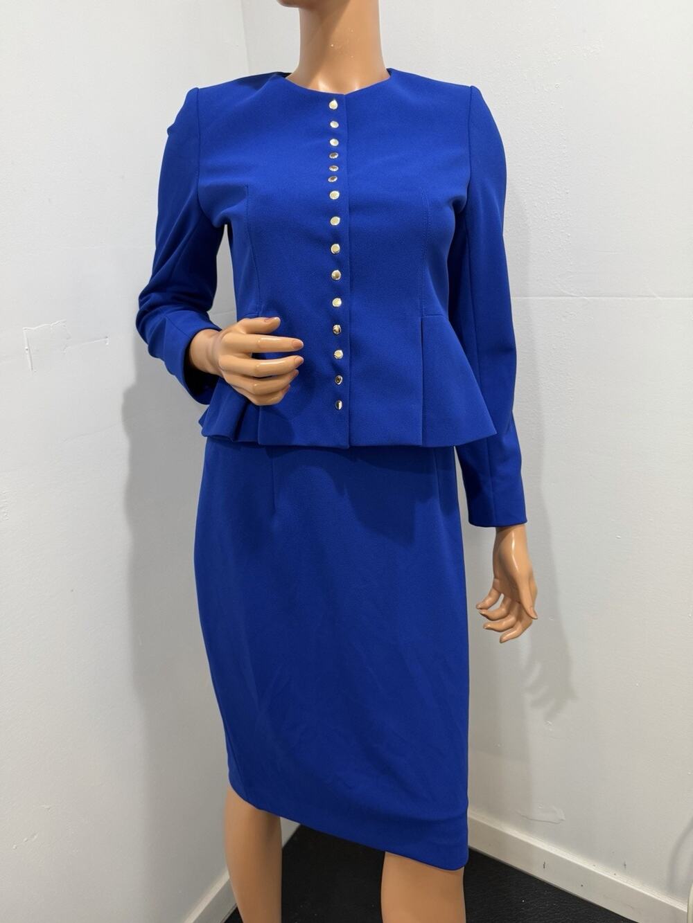 calvin klein suit Skirt women size 8p Royal Blue Snap Closing